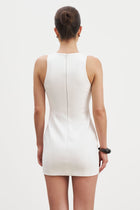 Tailored Button Down Mini Dress - White