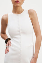 Tailored Button Down Mini Dress - White
