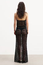 Lace Column Maxi Skirt - Black