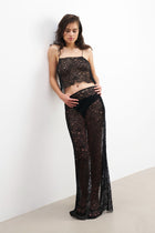 Lace Column Maxi Skirt - Black