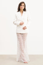 Lace Column Maxi Skirt - White