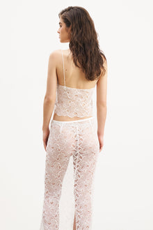 Lace Column Maxi Skirt - White
