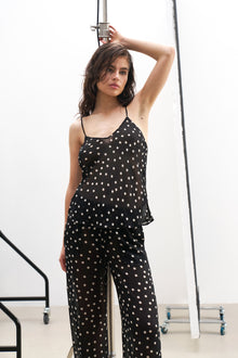 Chiffon V Neck Camisole Top -  Maxi Polka Dot