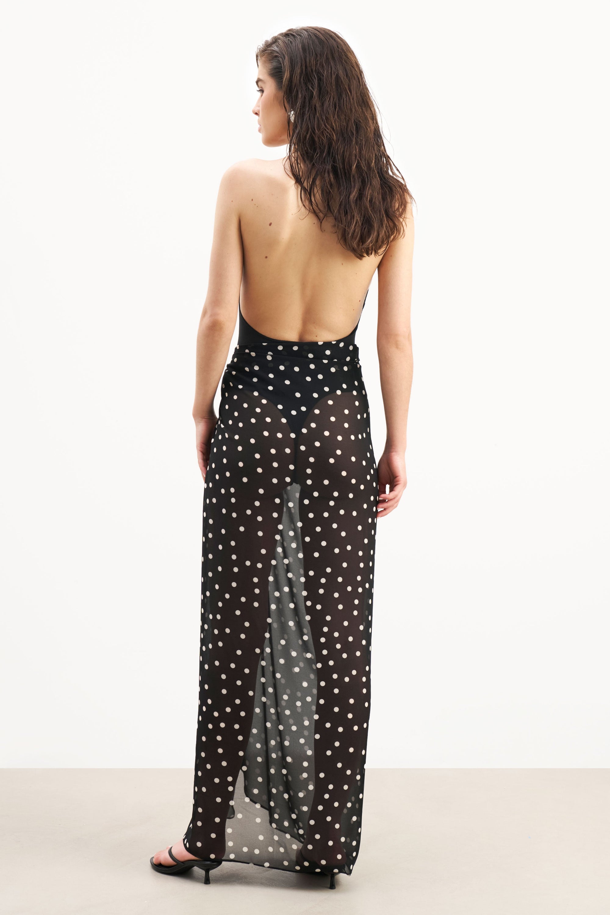 Chiffon Maxi Polka Dot Sarong Scarf -  Maxi Polka Dot
