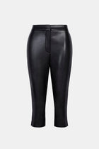 Tailored Leather Capri Leggings - Black