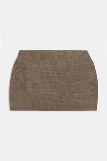 Clean Cut Micro Skirt - Carob Check