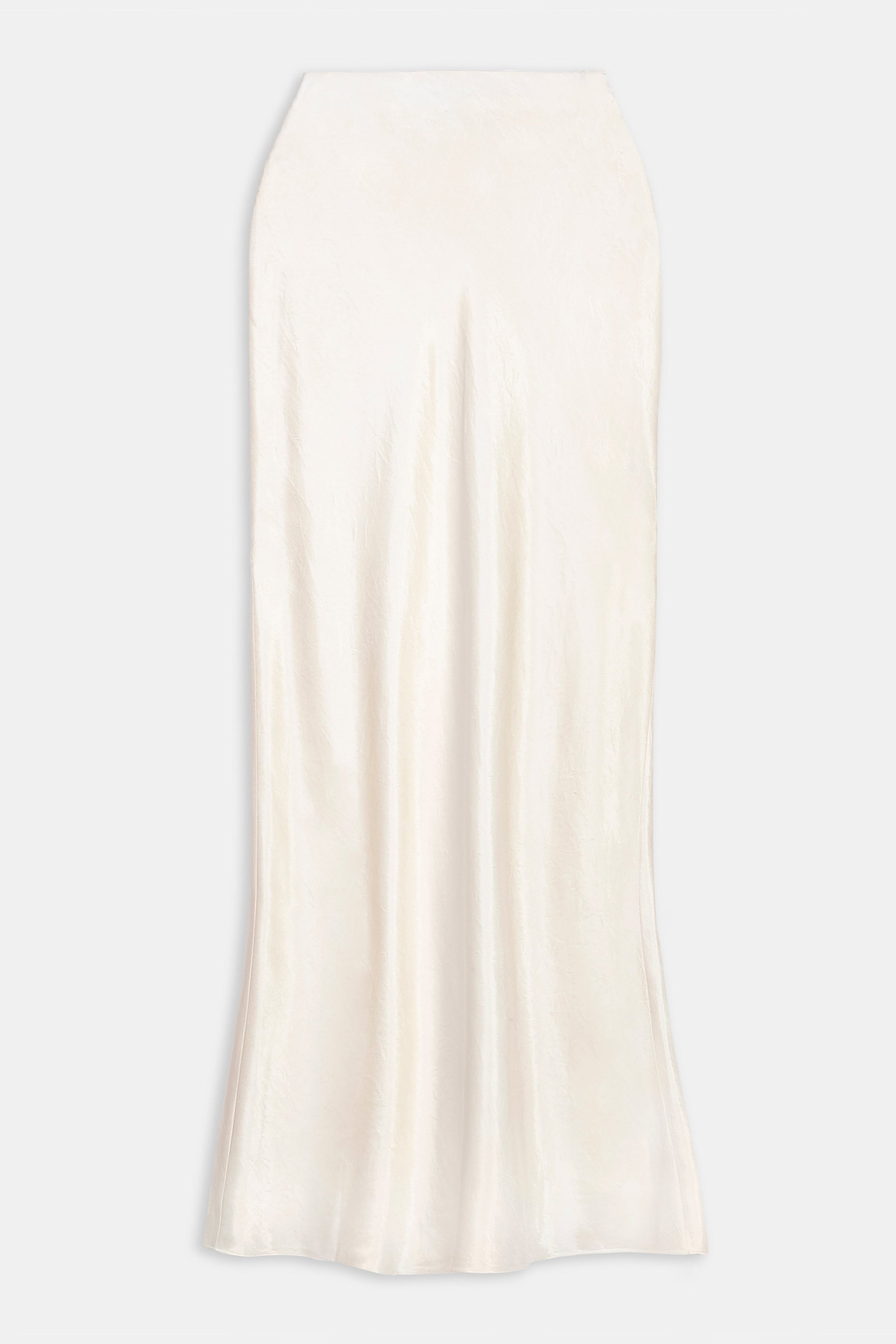 Crushed Satin Bias Cut Maxi Skirt - Champagne