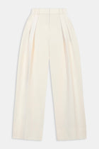 Pleated Ultra Wide Leg Trousers - Cream