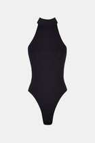 High Neck Halter Bodysuit - Black