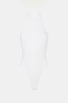 High Neck Halter Bodysuit - White