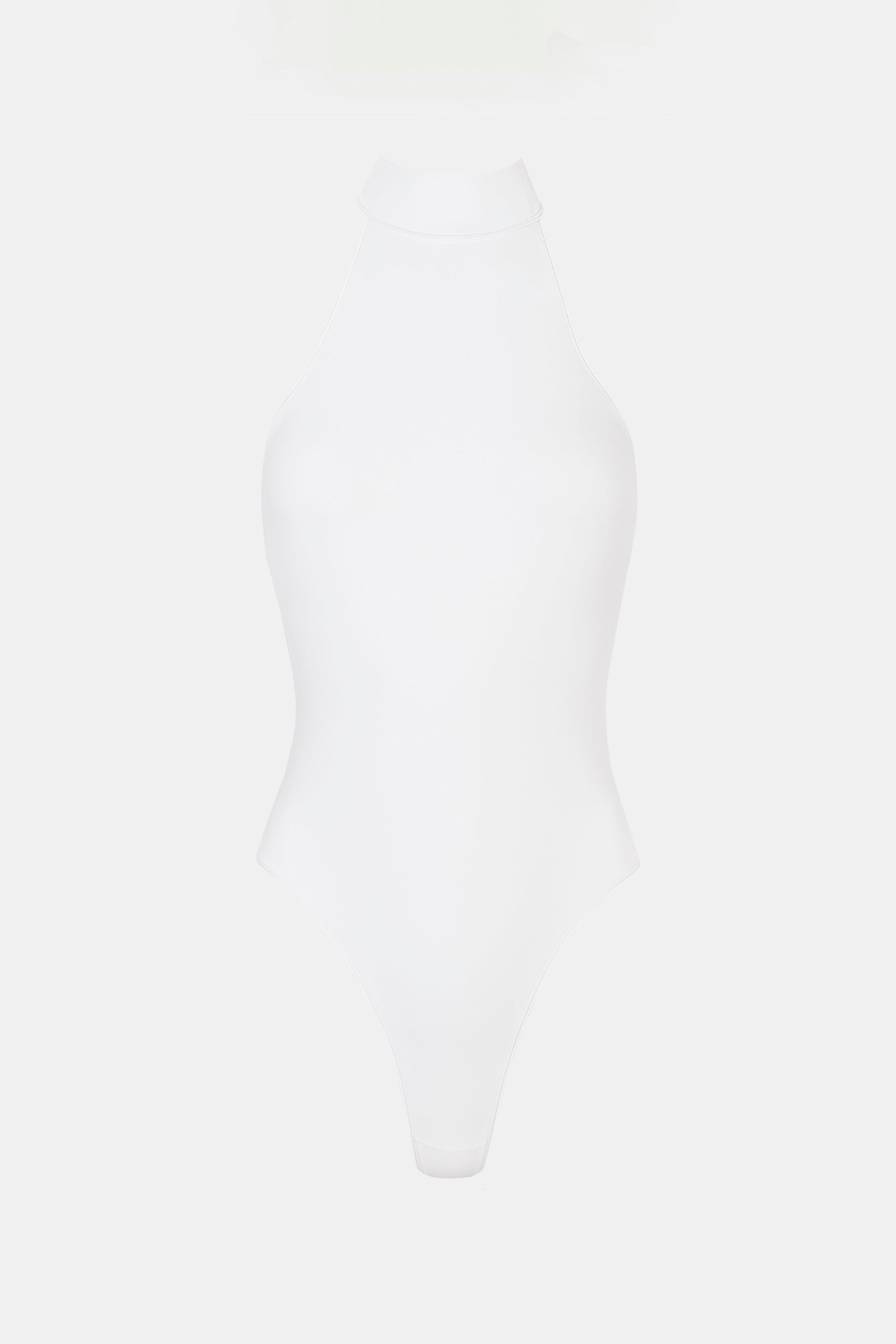 High Neck Halter Bodysuit - White