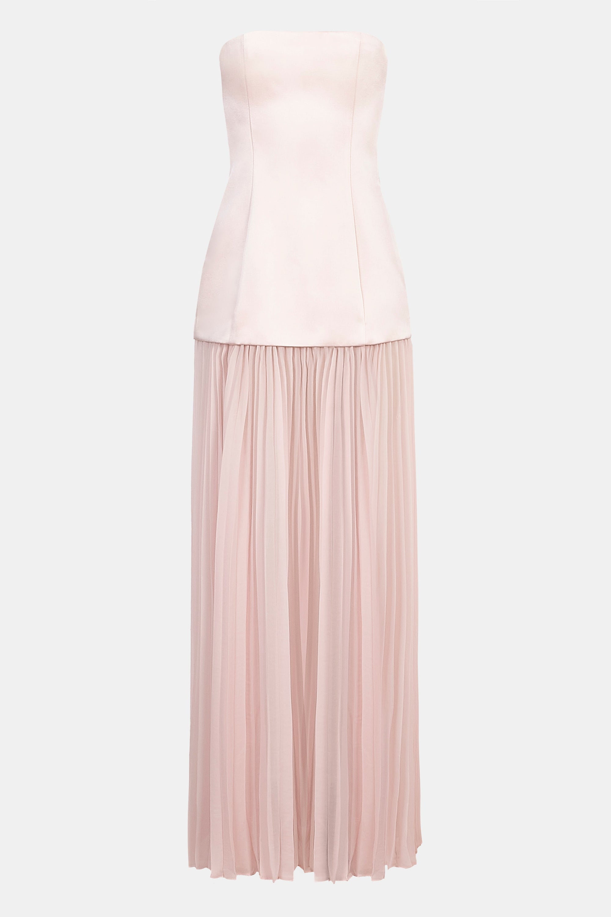 Satin Structured Bodice Gown - Blush