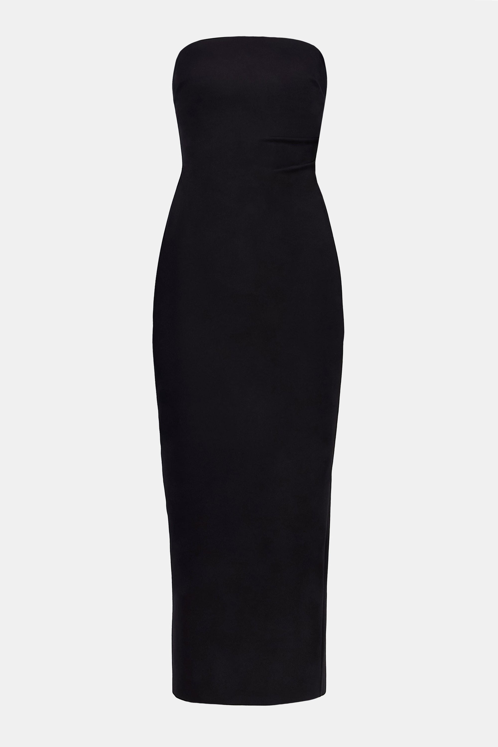 Strapless Ruched Midaxi Dress - Black