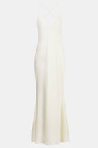 Satin Slinky Cowl Back Gown - Ivory