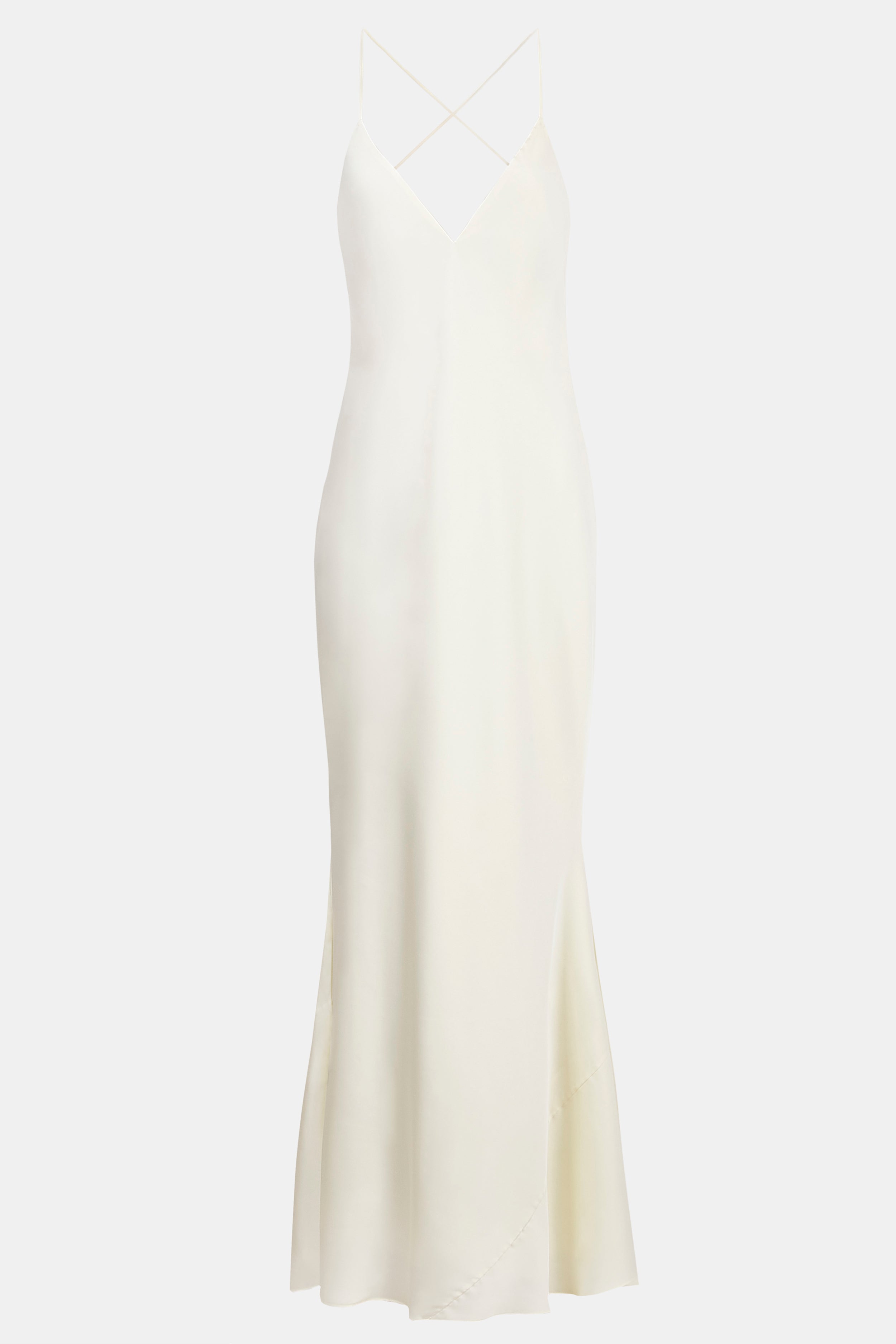 Satin Slinky Cowl Back Gown - Ivory