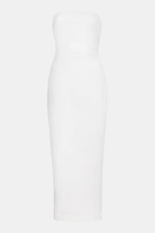 Strapless Ruched Midaxi Dress - White