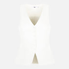 Tailored V-Neck Hourglass Waistcoat - White