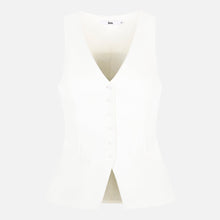 Tailored V-Neck Hourglass Waistcoat - White