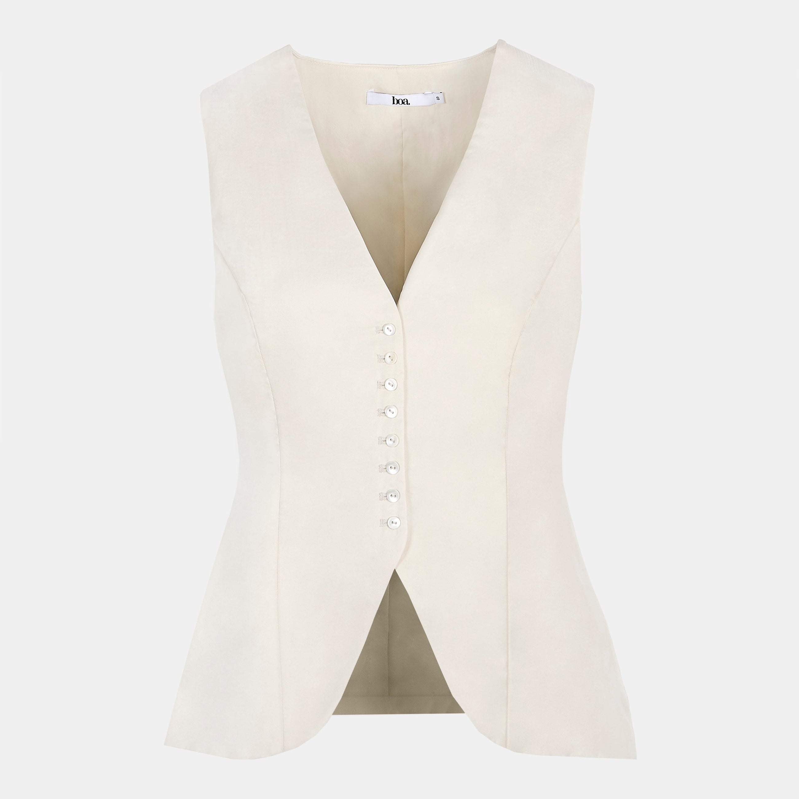 Cupro Delicate Peplum Waistcoat - Champagne