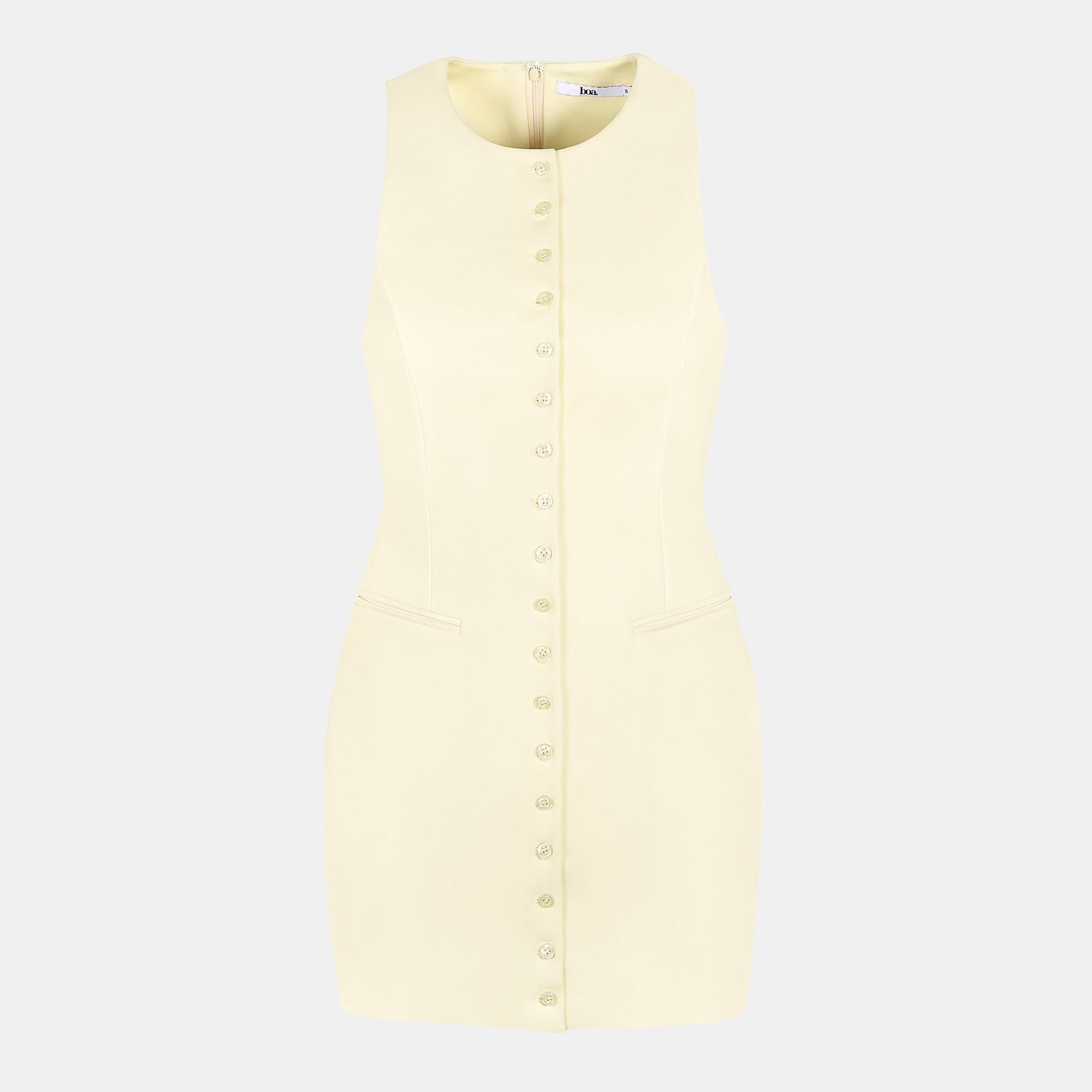 Tailored Button Down Mini Dress - Buttermilk