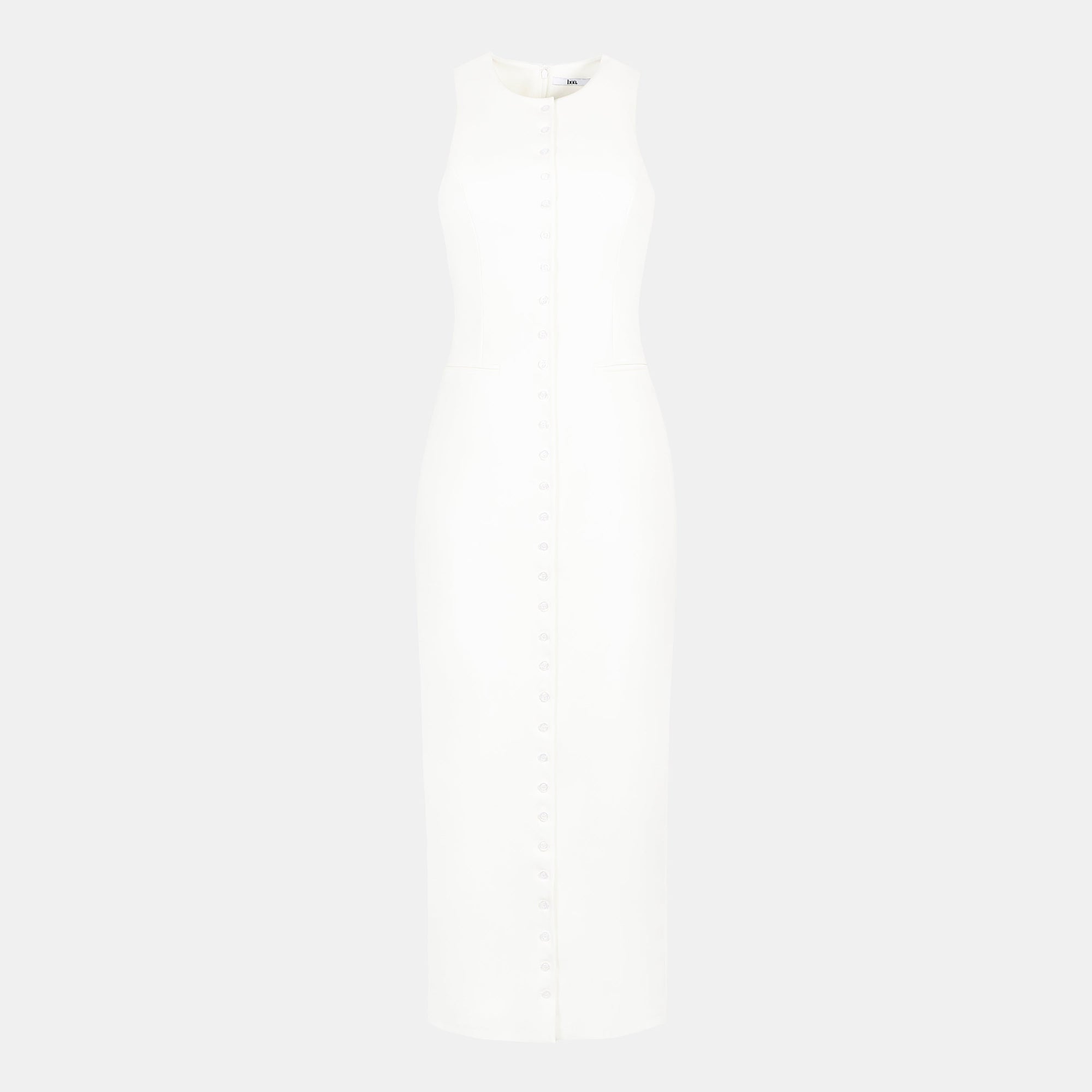 Tailored Button Down Maxi Dress - White