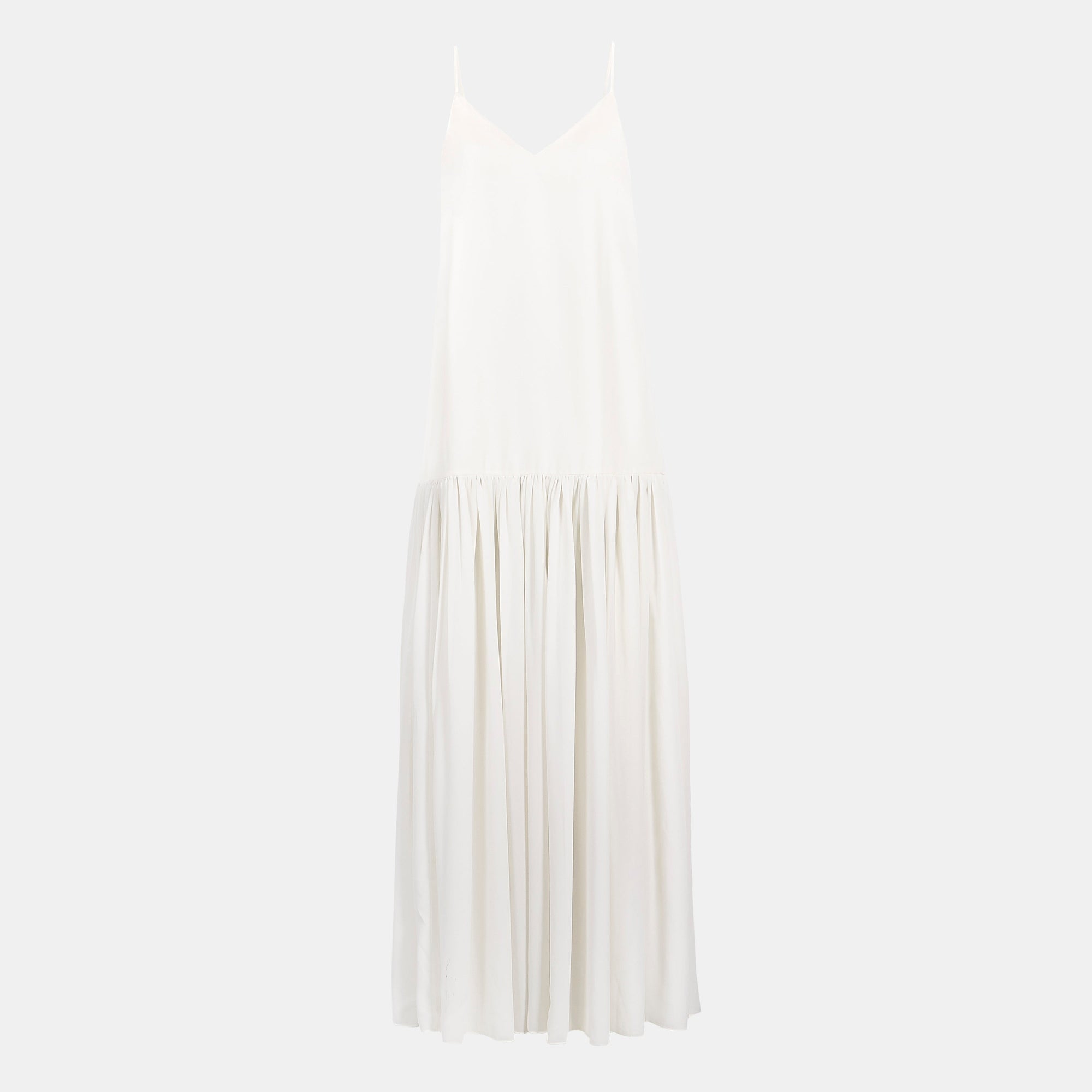 Flowing Dropped Waist Maxi Dress - Cream | BOA EU Flowing Dropped Waist Maxi Dress - Cream | BOA EU