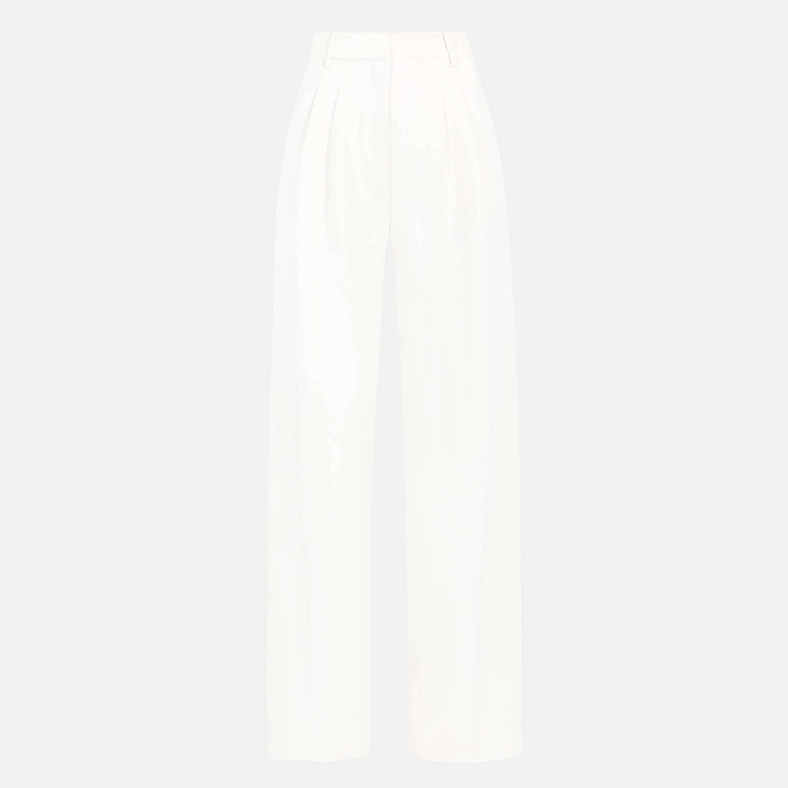 Effortless Pleated Wide Leg Trousers - White