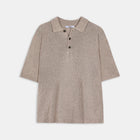 Relaxed Knit Linen Blend Polo - Stone