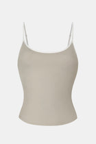 Base Contrast Trim Cami Top - Taupe/Tofu