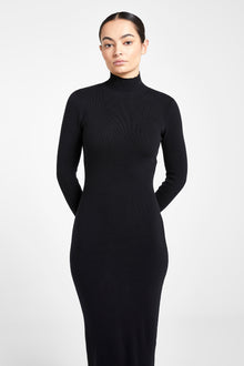 Fine Knit Ultra Maxi Dress - Black