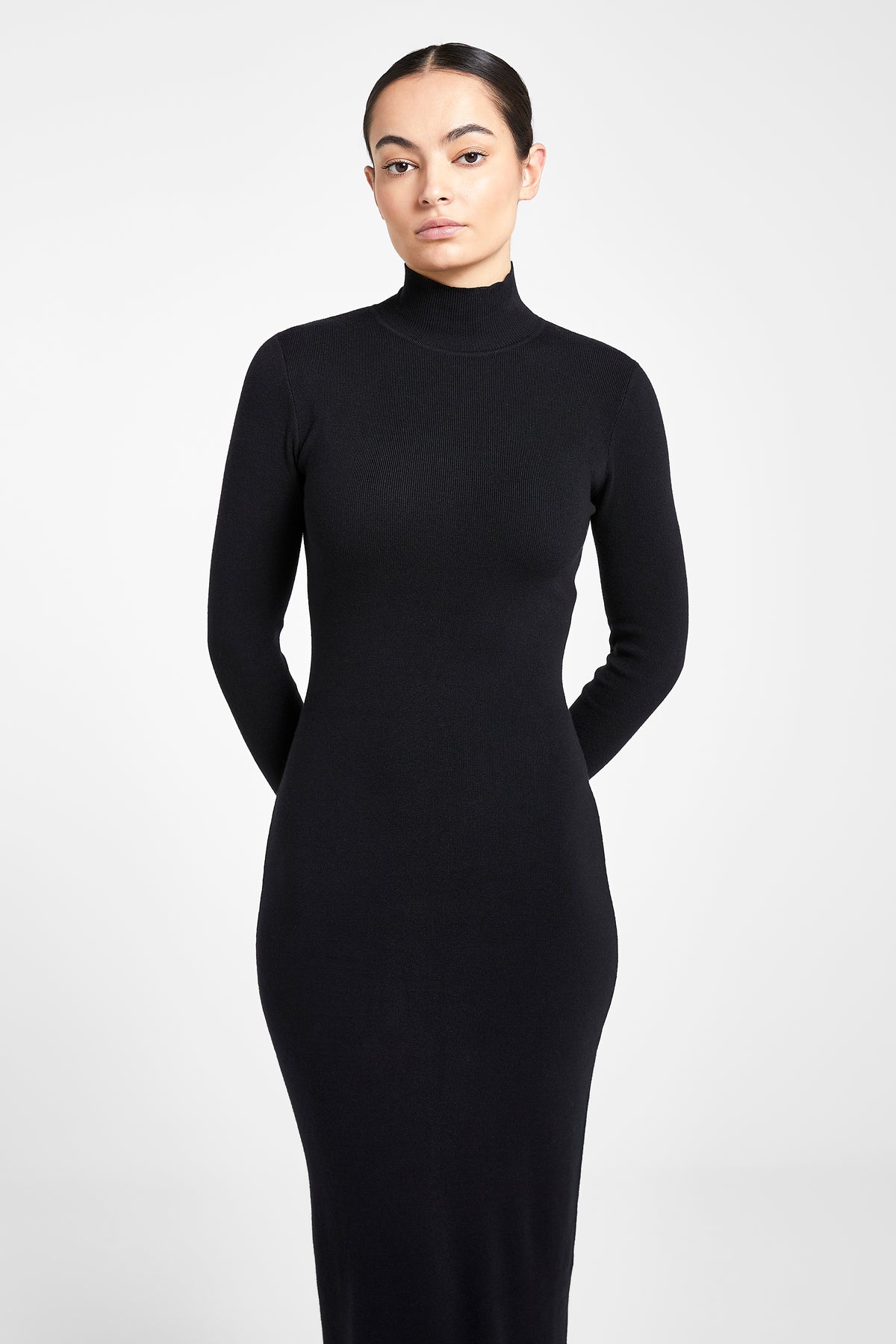 Fine Knit Ultra Maxi Dress - Black