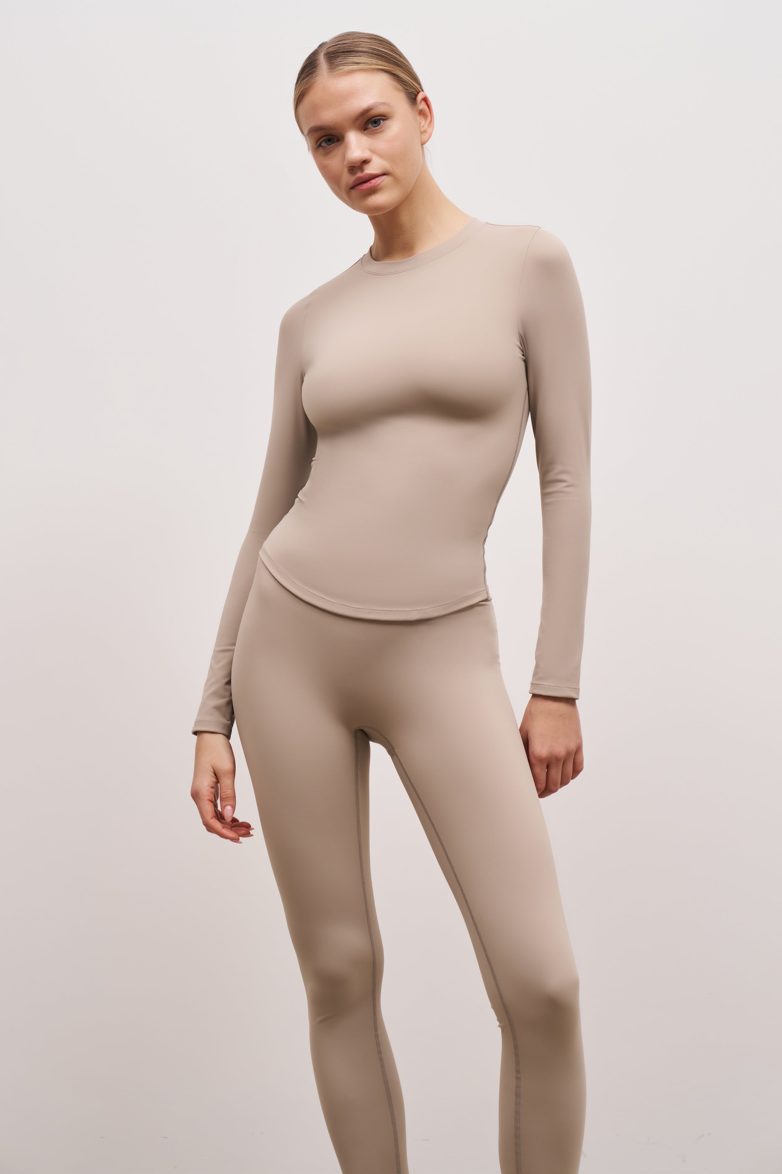 Base Sculpting Long Sleeve Top - Taupe