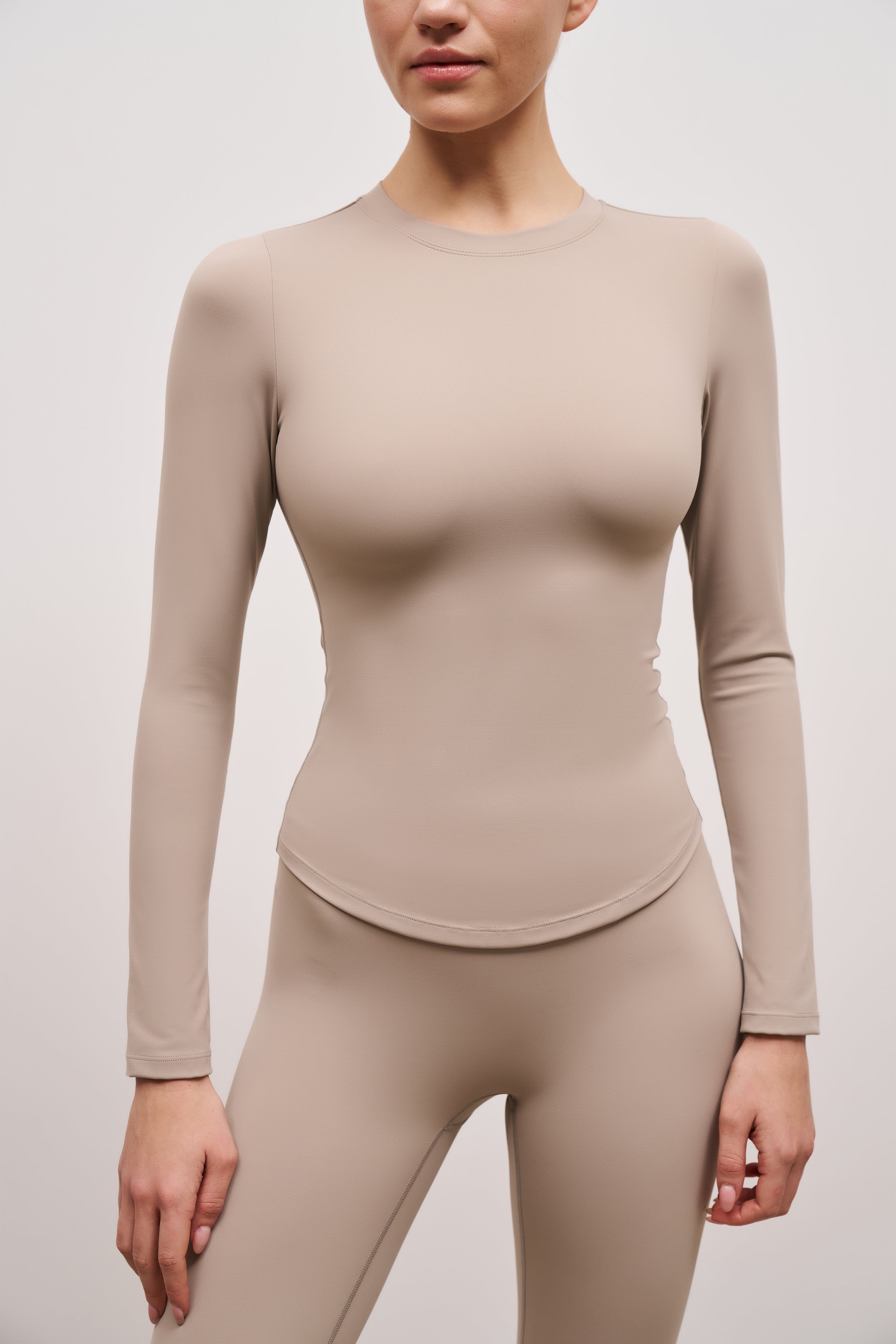 Base Sculpting Long Sleeve Top - Taupe