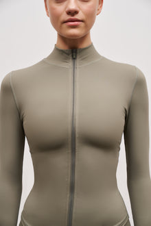 Base Sculpting Zip Up Jacket - Olive