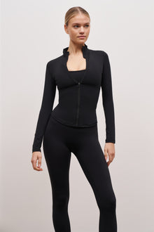 Base Sculpting Zip Up Jacket - Black