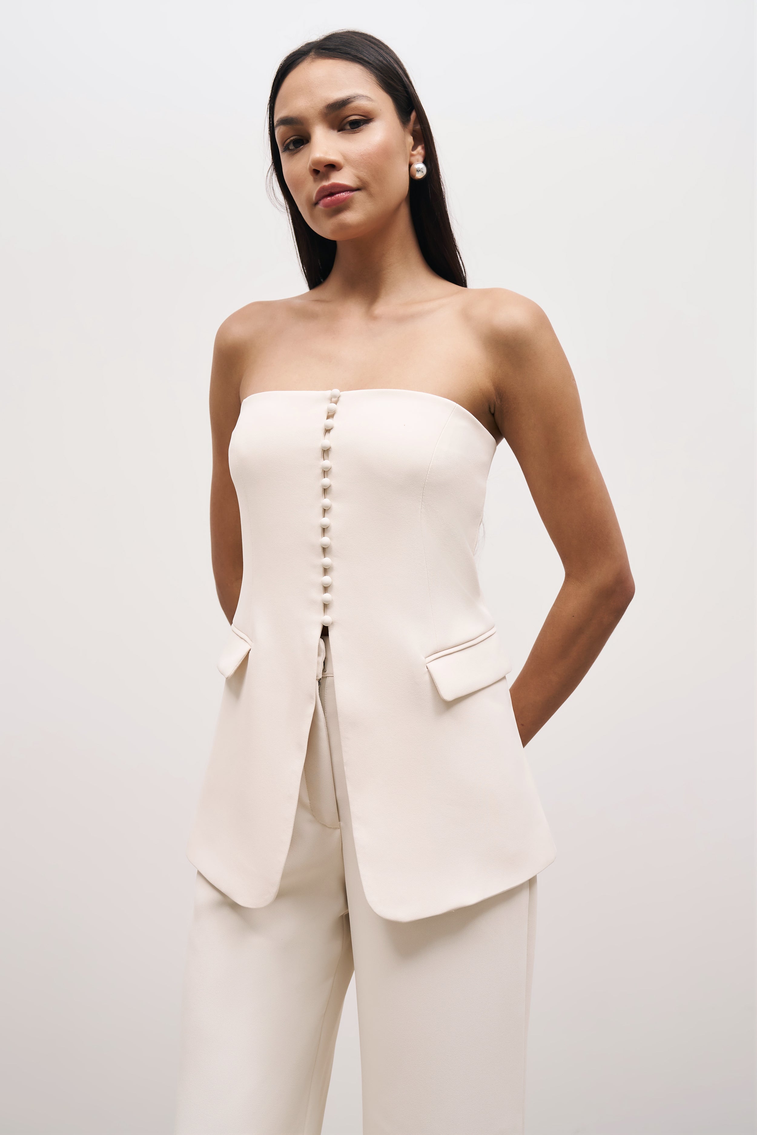 Strapless Peplum Bodice - Cream