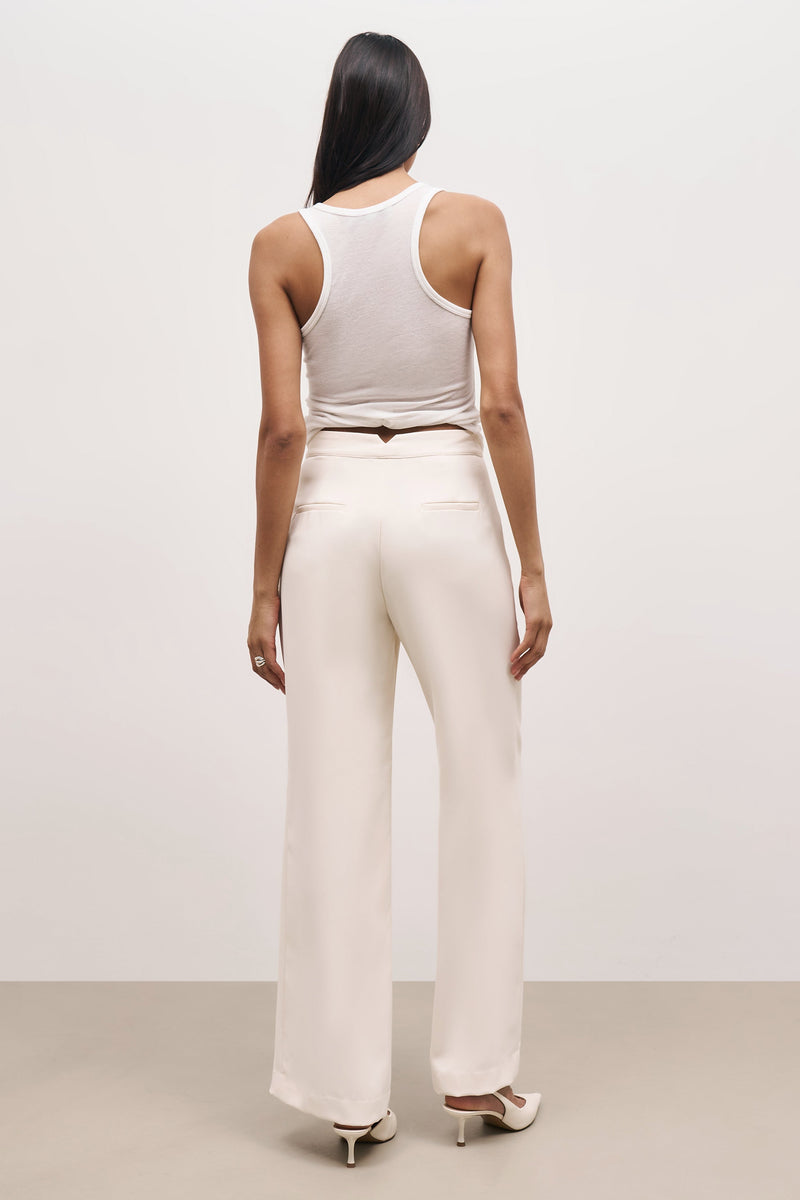 Effortless Wide Leg Trousers - Cream