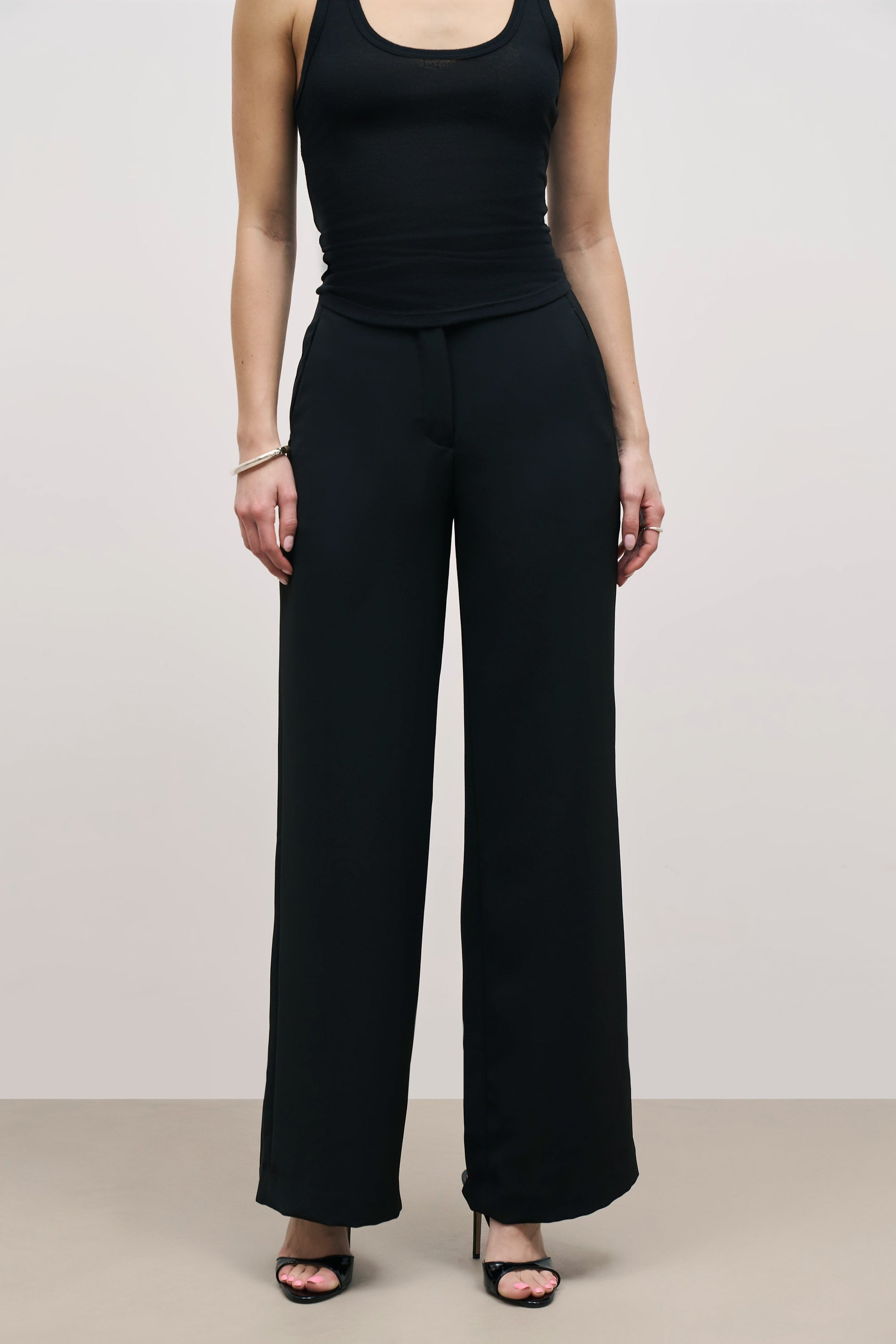 Effortless Wide Leg Trousers - Black