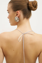 Pearl Detail Plunging Birthday Gown - Oyster Pearl