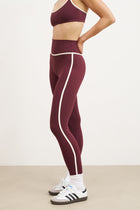 Base Contrast Trim Leggings - Merlot/Tofu