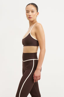 Base Contrast Trim Cami Bra - Carob/Tofu