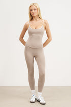 Base Contrast Trim Cami Top - Taupe/Tofu