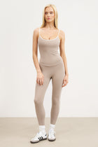 Base Contrast Trim Cami Top - Taupe/Tofu