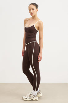 Base Contrast Trim Cami Top - Carob/Tofu