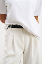 Effortless Pleated Wide Leg Trousers - White