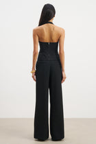 Effortless Pleated Wide Leg Trousers - Black