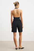 Effortless Pleated Longline Shorts - Black