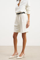 Effortless Pleated Longline Shorts - White