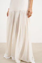 Flowing Dropped Waist Maxi Dress - Ivory