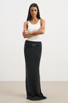 Cupro Bias-Cut Maxi Skirt - Black